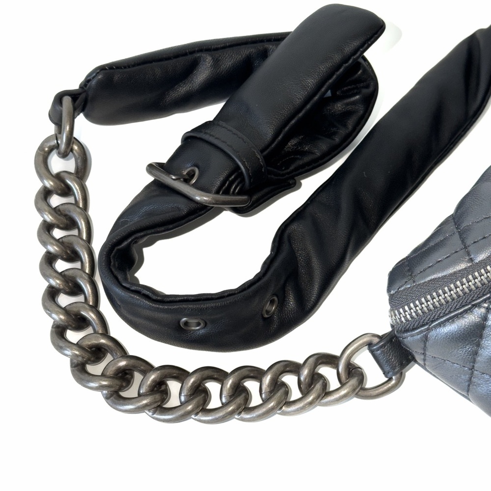 Kurt Geiger London Small Black Brixton Leather Quilt Belt Bag Bumbag Travel - Picture 9 of 16